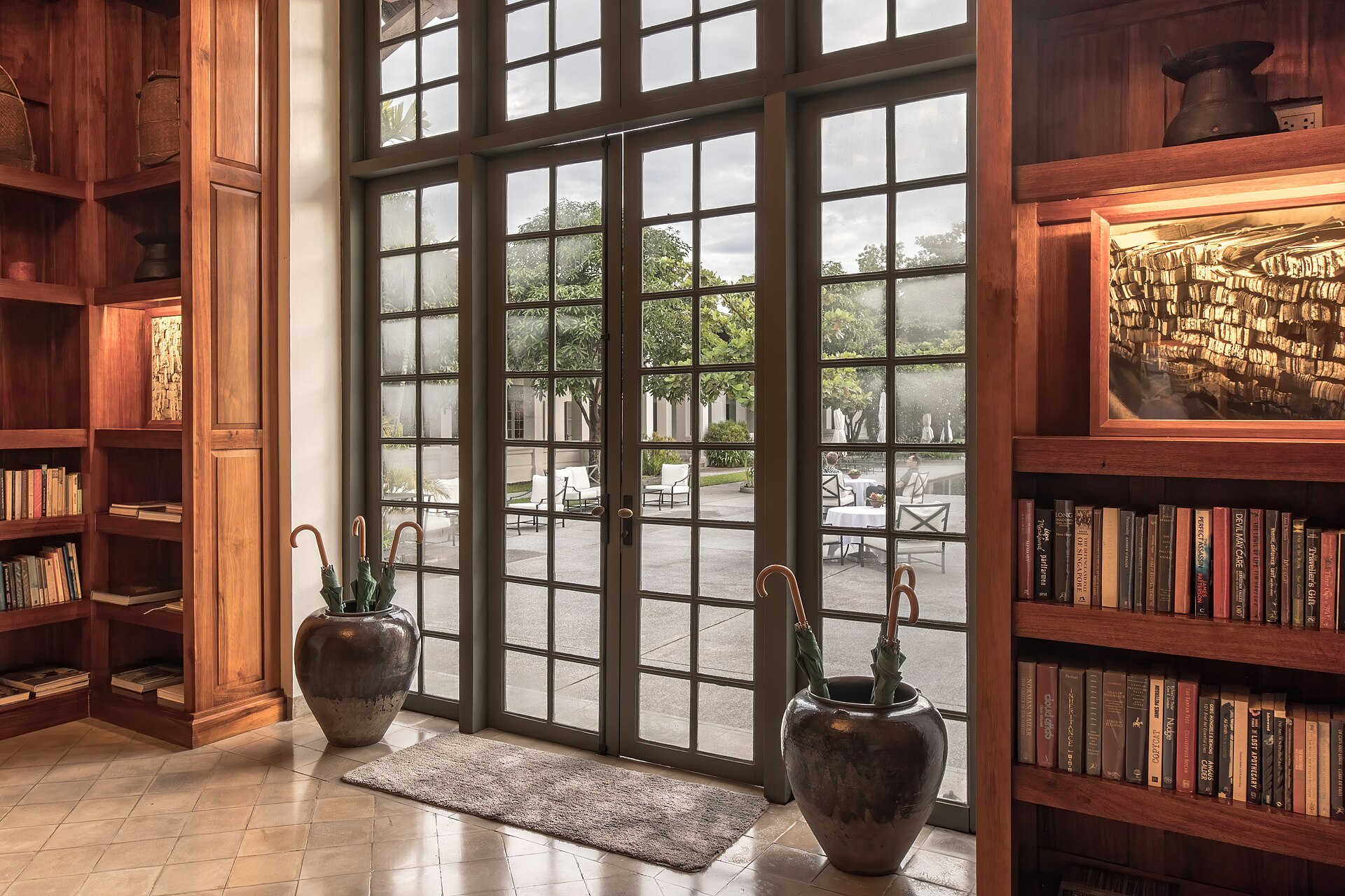 Modern home with premium entrance door and large windows